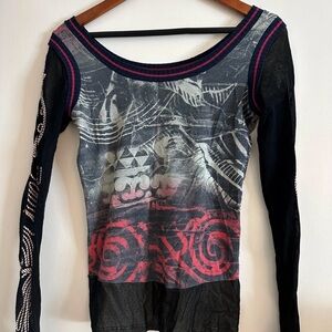 Save the Queen black long sleeve top